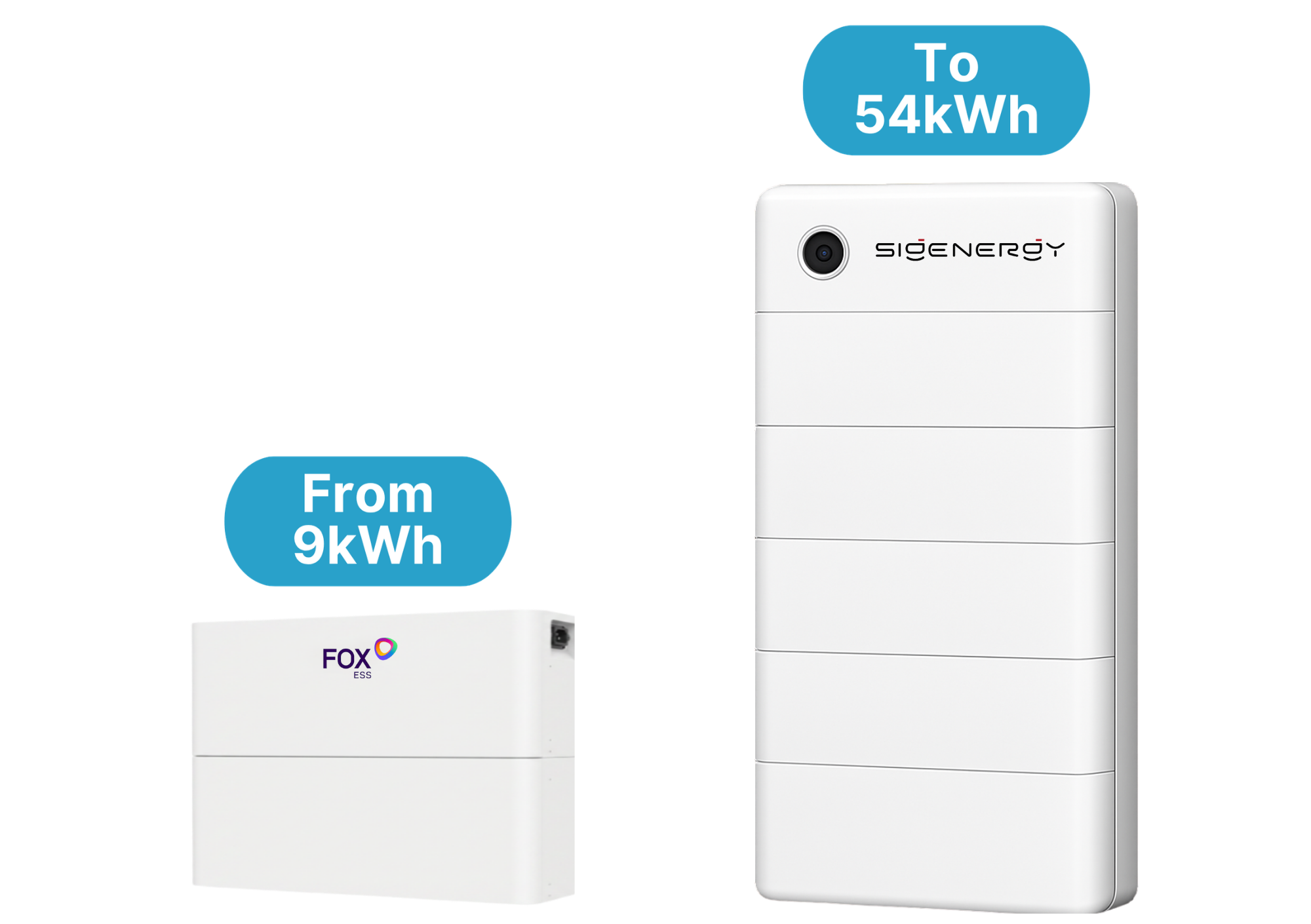 Home battery range from 9kWh to 54kWh